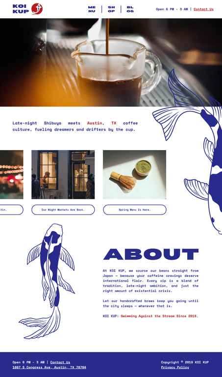 KOI KUP Landing Page